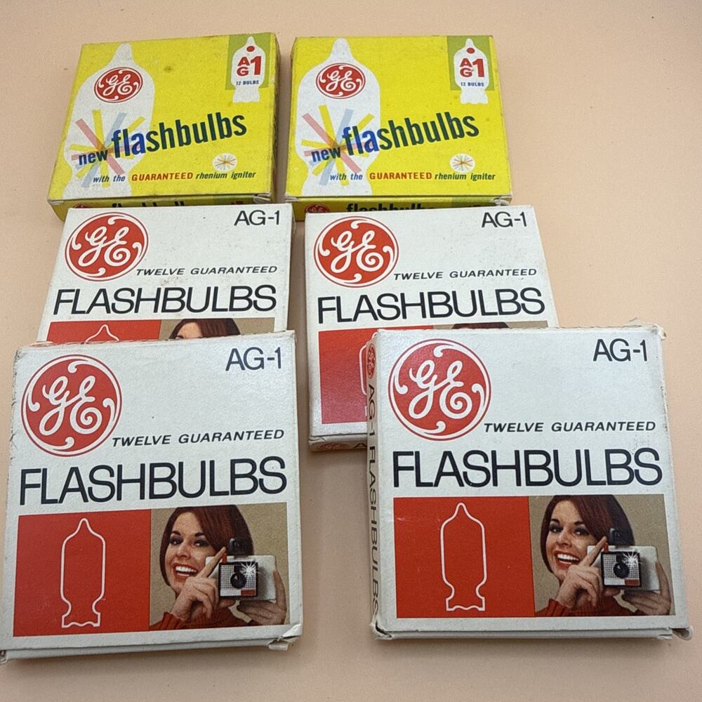 Lot Of 5 Boxes Of GE General Electric 63 Flashbulbs AG-1